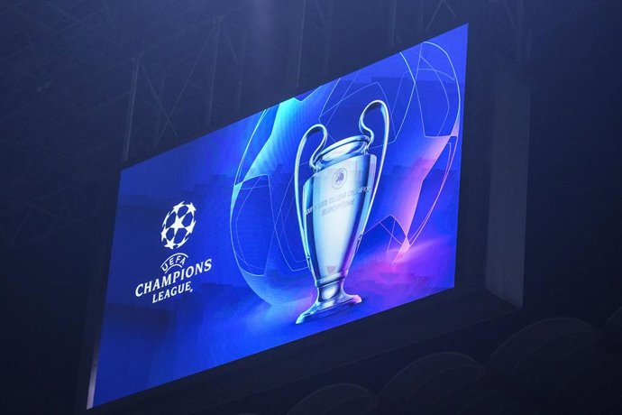 Archivo - Stadium ledwall with Champions League cup and logo before the UEFA Champions League, Group D football match between FC Internazionale and FC Sheriff Tiraspol on October 19, 2021 at Giuseppe Meazza stadium in Milan, Italy - Photo Morgese-Rossin