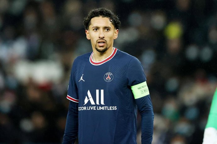 Archivo - El capitán del PSG, Marcos Aoás Corra 'Marquinhos', durante un partido de Champions de la fase de grupos ante el Brujas, en la tmeporada 2021-2022.