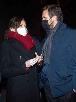 La presidenta de la Comunidad de Madrid, Isabel Díaz Ayuso, y el presidente del Partido Popular, Pablo Casado.