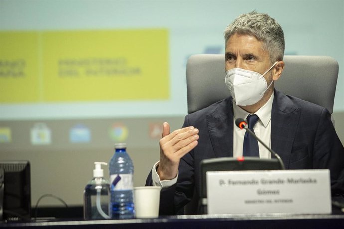 El ministro del Interior, Fernando Grande-Marlaska, durante el Pleno del Consejo Superior de Tráfico y Seguridad Vial donde ha aprobado la Estrategia de Seguridad Vial 2030.