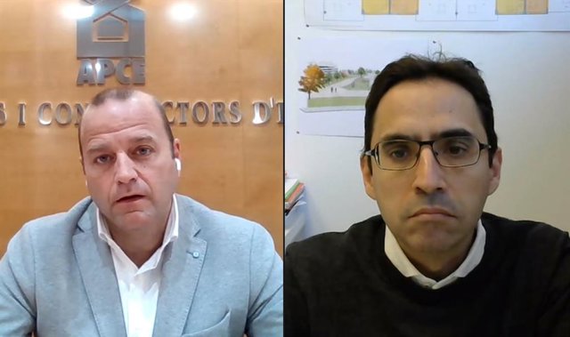 El presidente de la Asociación de Promotores de Catalunya (Apce), Xavier Vilajoana, y el presidente de la comisión territorial de Tarragona de la entidad, Daniel Roig.
