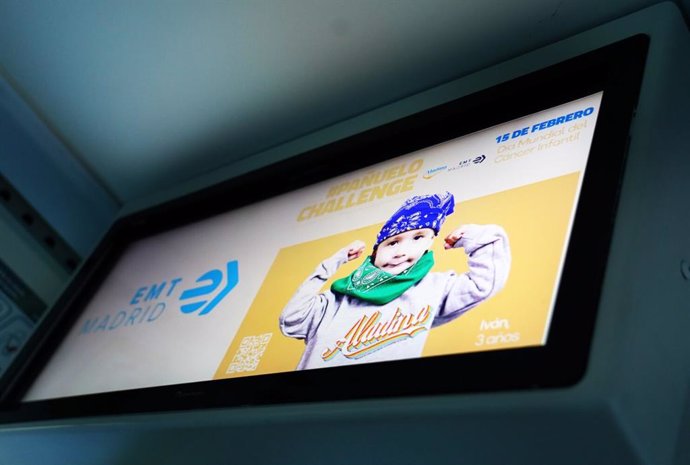 Las pantallas de más de 2.000 autobuses de la EMT difunden el homenaje de Fundación Aladina a niños con cáncer