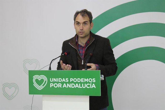 El coordinador general de IU Andalucía y portavoz de Unidas Podemos por Andalucía, Toni Valero.