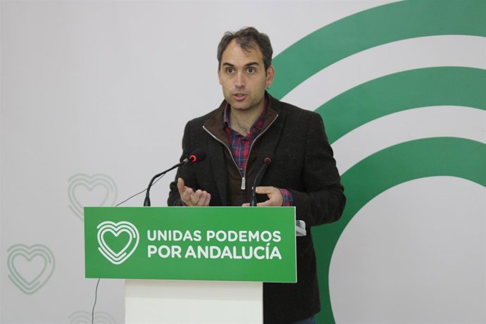 El coordinador general de IU Andalucía y portavoz de Unidas Podemos por Andalucía, Toni Valero.