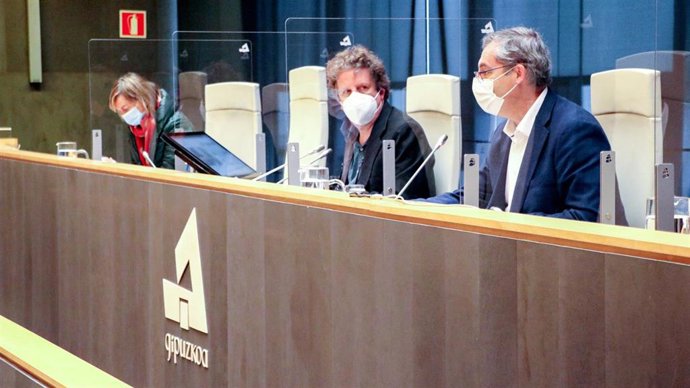 El diputado general de Gipuzkoa, Markel Olano, comparece en las Juntas Generales