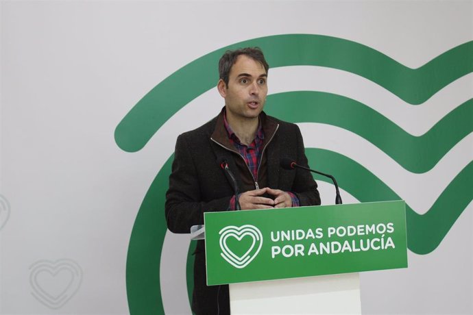 El portavoz de Unidas Podemos por Andalucía, Toni Valero