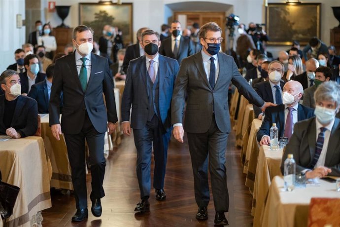 El presidente Alberto Núñez Feijóo inaugura 'El impacto de los Fondos Next Generation en Galicia', organizado por APD y Deloitte.