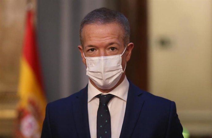 El presidente del Senado, Ander Gil, en el Acto de Estado de Memoria del Holocausto y de Prevención de los Crímenes contra la Humanidad, en el Senado, a 27 de enero de 2022, en Madrid (España). España instauró el Día Oficial de la Memoria del Holocausto