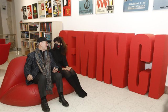 Antigua sala exposiciones Teatro Calderón (Valladolid). La concejal de Cultura y Turismo, Ana Redondo, y el director de la Seminci, Javier Angulo, inauguran el nuevo Espacio Seminci.