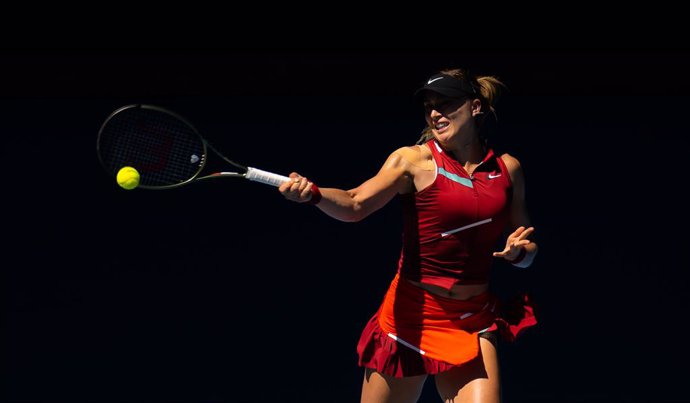 Paula Badosa of Spain in action during the fourth round at the 2022 Australian Open Grand Slam Tennis Tournament against Madison Keys of the United States