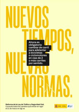 La DGT lanza hoy una campaña divulgativa para explicar las novedades de la Ley de Tráfico, en vigor el 21 de marzo