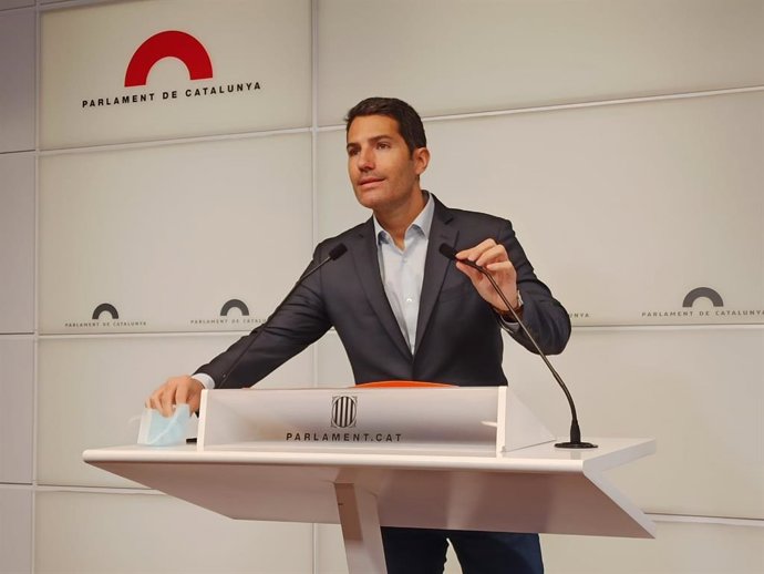 El portaveu de Cs al Parlament, Nacho Martín Blanco, en la roda de premsa