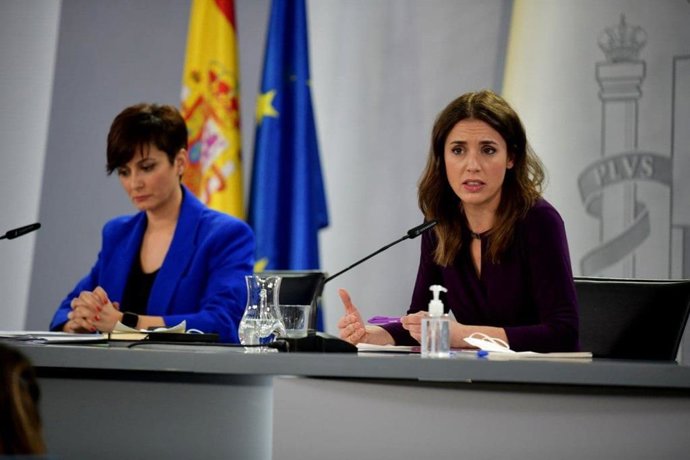 La ministra de Igualdad, Irene Montero, en la rueda de prensa del Consejo de Ministras y Ministros