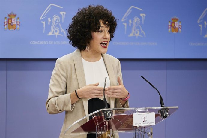 Archivo - La portavoz de En Comú Podem en el Congreso, Aina Vidal, en una rueda de prensa