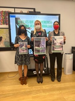 Presentación, en la sede del IAM, de la campaña sobre la brecha salarial.