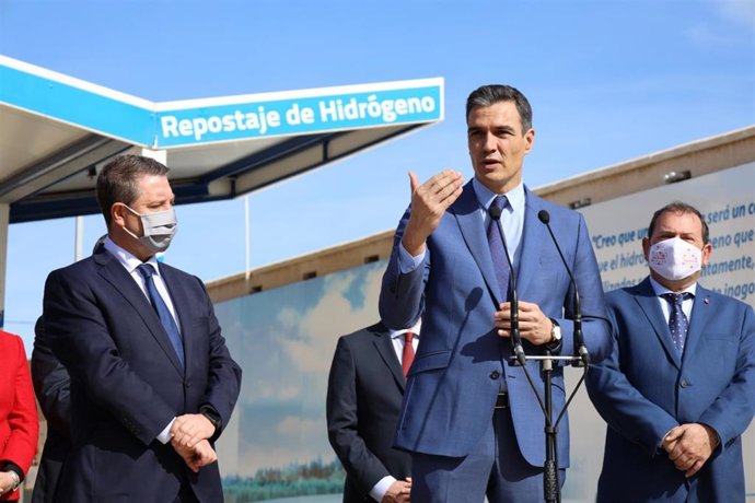 Pedro Sánchez en su visita a Puertollano