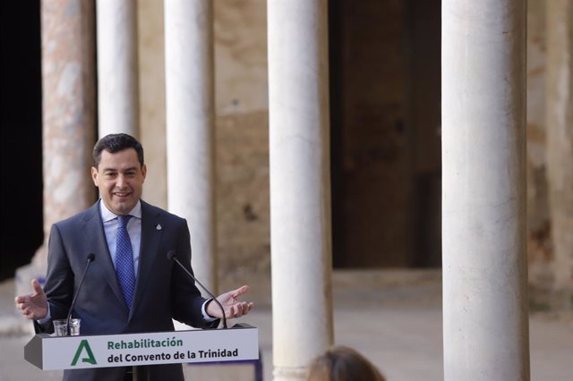 El presidente del Gobierno andaluz, Juanma Moreno, en Málaga.