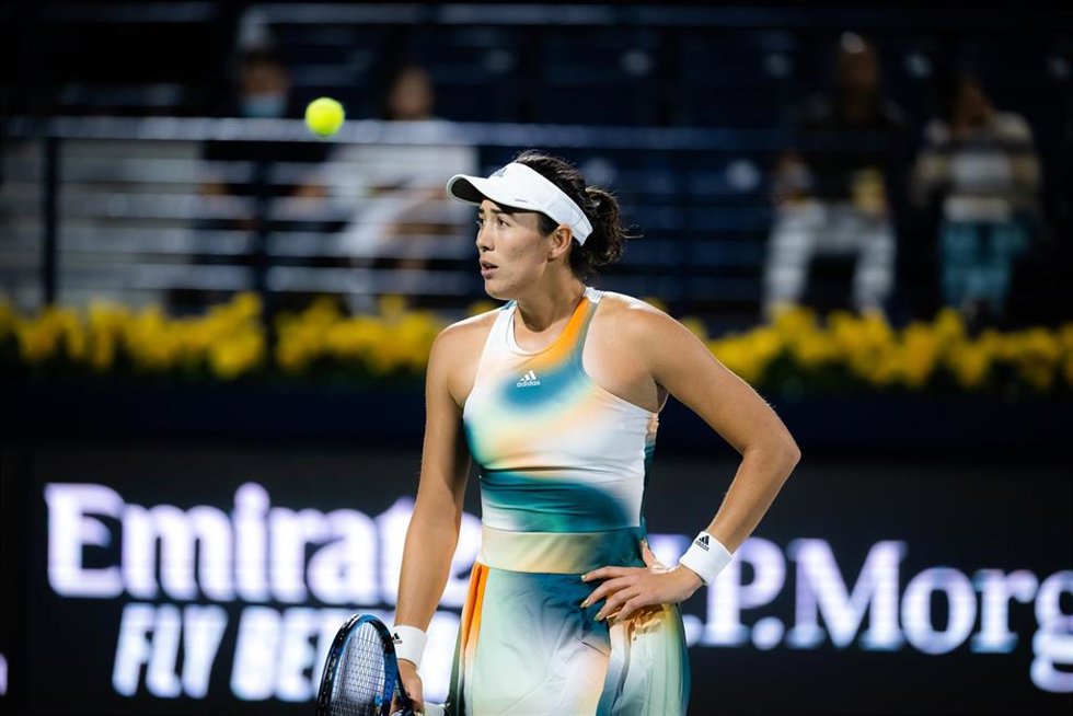 Garbiñe Muguruza durante el torneo de Dubái