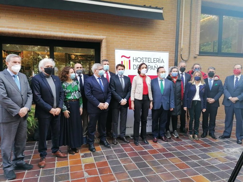 La ministra de Industria, Comercio y Turismo, Reyes Maroto, durante su participación este miércoles en el Comité Ejecutivo de Hostelería de España en Madrid.