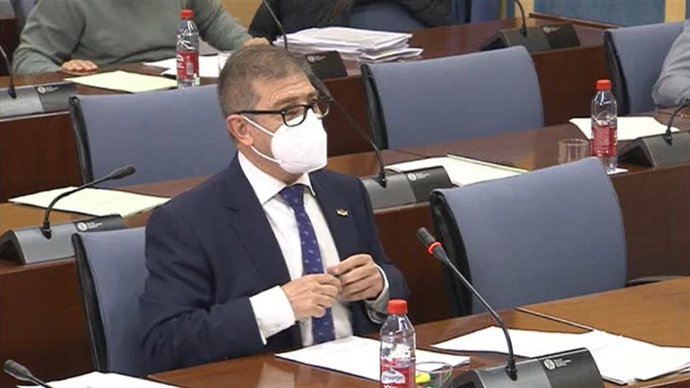 El parlamentario andaluz de Vox Eugenio Moltó, en comisión parlamentaria.