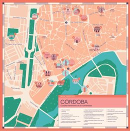 Nuevo mapa turístico de Córdoba con el sello de las Ciudades Patrimonio Mundial.