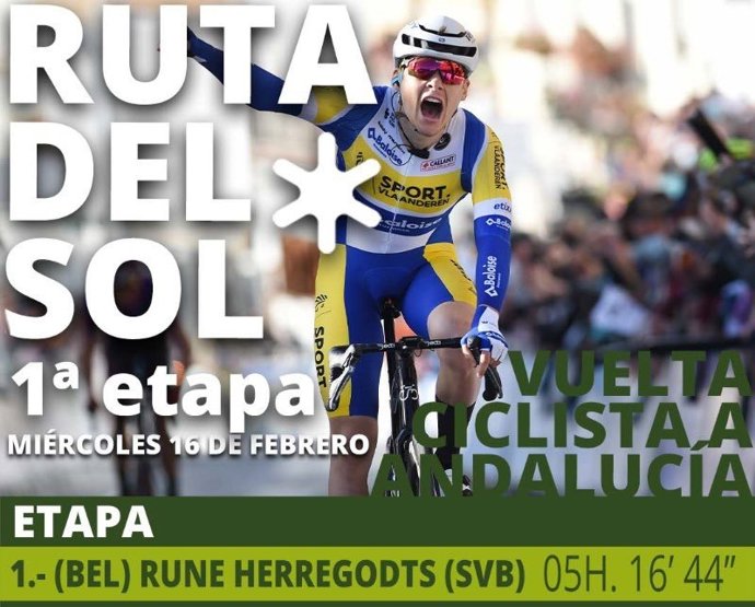 El belga Rune Herregodts (Sport Vlaanderen - Baloise) se impone en la primera etapa de la Vuelta a Andalucía - Ruta del Sol 2022