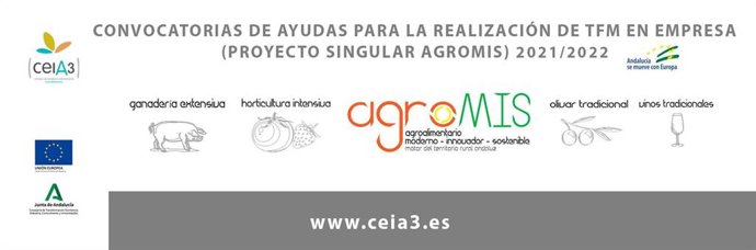 El ceiA3 convoca ayudas para la realización de Trabajo Fin de Máster en Empresa en el marco del Proyecto Singular AgroMIS.