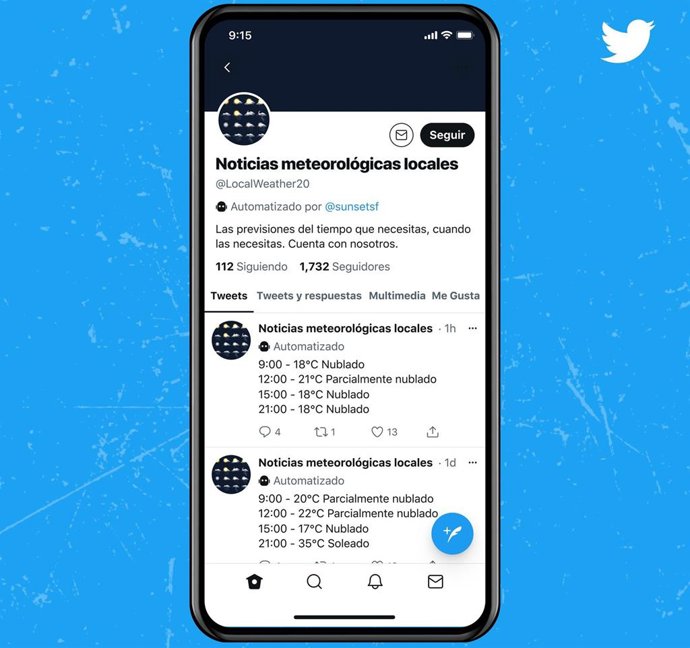 Etiquetas para identificar las cuentas automatizadas
