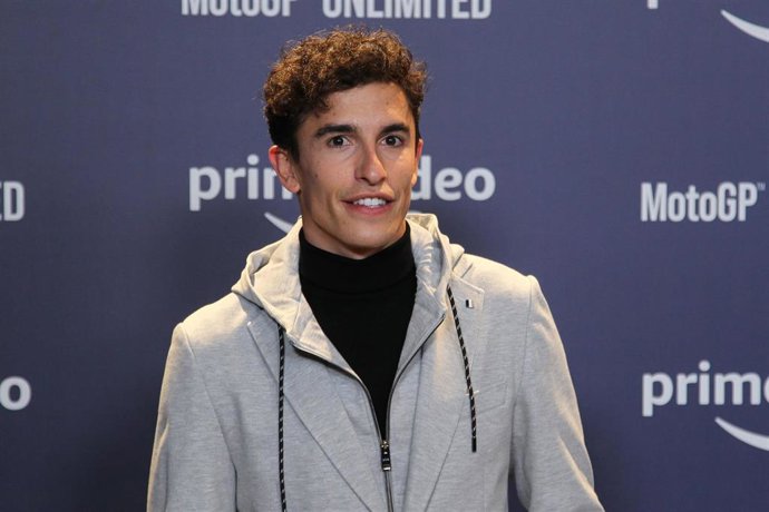 El piloto español de MotoGP Marc Márquez, durante el photocall de la premiere de la docuserie "MotoGP Unlimited" en Madrid.