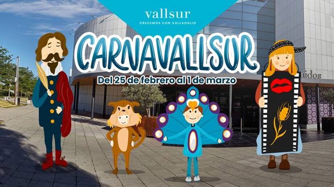 Cartel del 'Carnavallsur' en el centro comercial Vallsur.