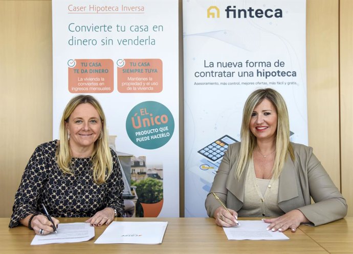 De izq a dcha: Nuria López, directora de Hipoteca Inversa de Caser, y Sílvia Escámez, CEO de Finteca.