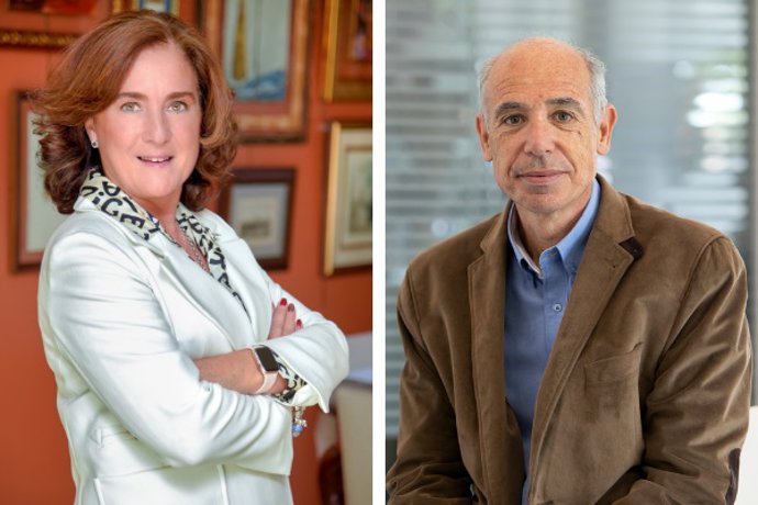 La presidenta de Aebrand, Cristina Vicedo, y el director de Hispack, Xavier Pascual