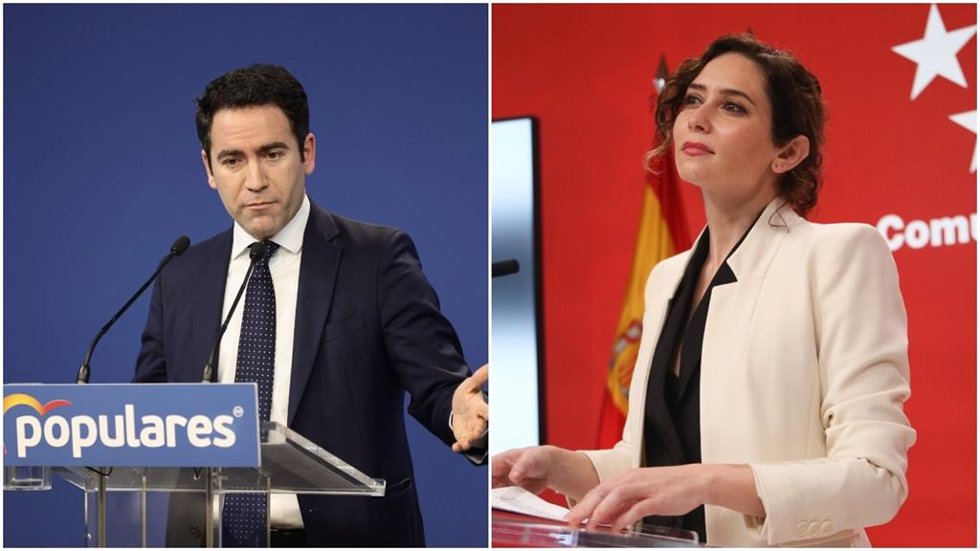 El secretario general del PP, Teodoro García Egea, y la presidenta de la Comunidad de Madrid, Isabel Díaz Ayuso