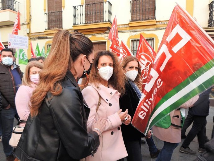 Rosa Carro en la manifestación de Santa Bárbara
