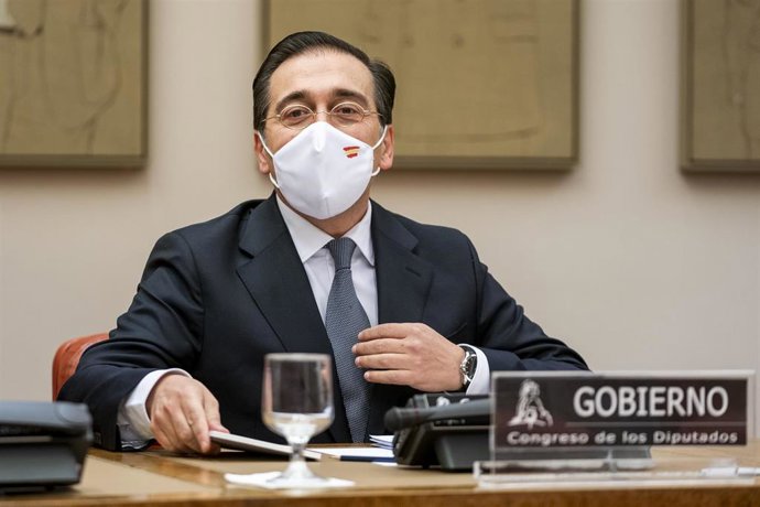 El ministro de Asuntos Exteriores, Unión Europea y Cooperación, José Manuel Albares, comparece en la Comisión de Asuntos Exteriores en el Congreso de los Diputados