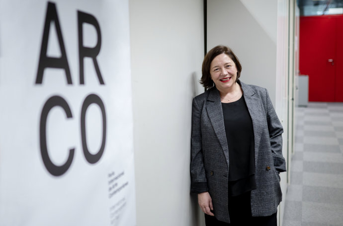 La directora de ARCOmadrid, Maribel López, durante una entrevista con Europa Press