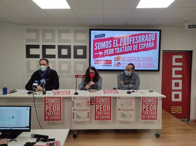 CCOO elabora un informe que concluye que el profesorado aragonés es "el peor tratado" de toda España.