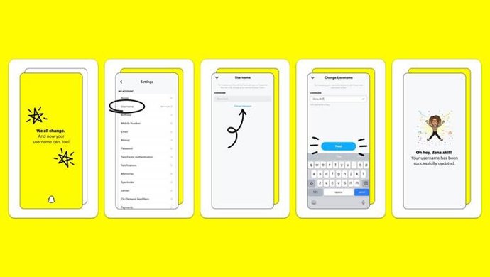 La función de cambio de nombre llega a Snapchat
