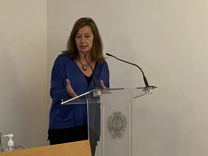La presidenta del Govern, Francina Armengol, este viernes en Menorca.