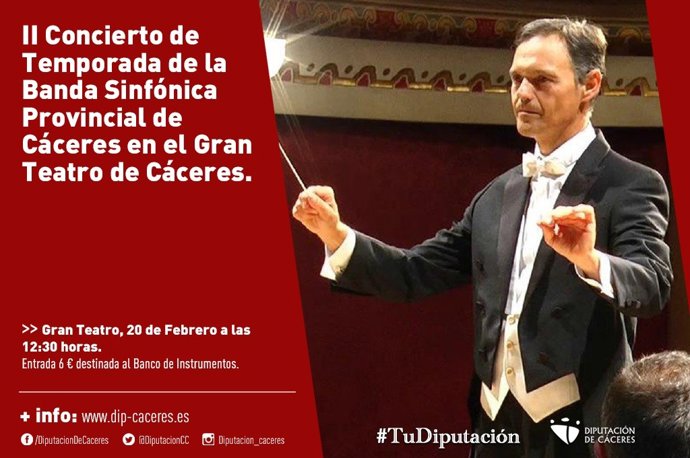 Francisco Javier Gutiérrez, director de la Banda Sinfónica Municipal de Sevilla, será el invitado en el concierto de la Banda Provincial este domingo en el Gran Teatro