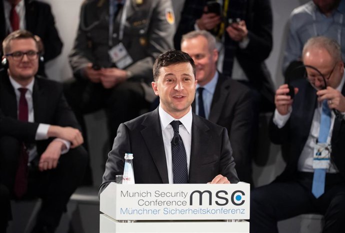 Archivo - Volodimir Zelenski en la Conferencia de Seguridad de Múnich en 2020.