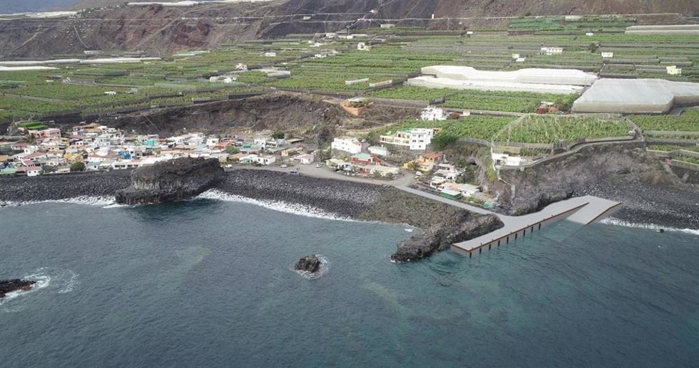Infografía del embarcadero de emergencia que conectará Puerto Naos con Tazacorte