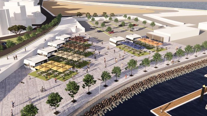 Recreación del 'muelle gourmet' en Chipiona.