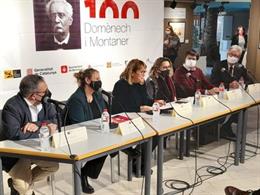 La consellera de Cultura de la Generalitat, Natlia Garriga, en la presentació del conveni d'adhesió a la Taula Lluís Domnech i Montaner