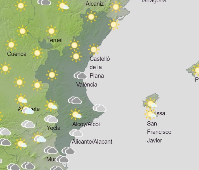 Predicción del tiempo para este domingo 20 de febrero