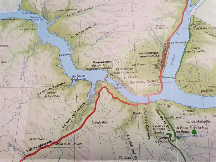 Mapa topónimos Mequinenza.