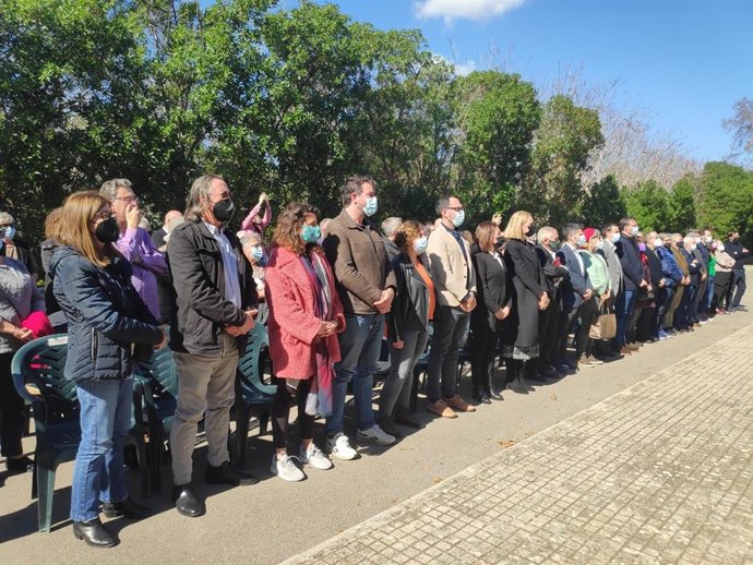 El coordinador de MÉS per Mallorca, Lluis Apesteguia, en el acto con motivo del 24F en Palma.