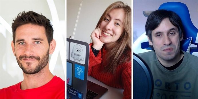 De izquierda a derecha, Javier Santaolalla, Tere Paneque y Álex Riveiro.