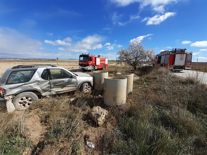 Colisión de dos vehículos en Ablitas