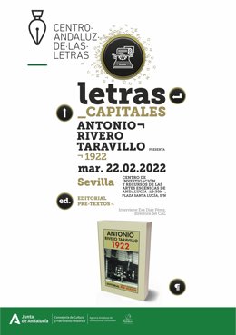 Cartel del programa 'Letras Capitales' del Centro Andaluz de las Letras en Sevilla